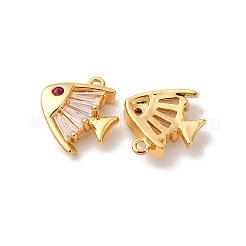 Brass Micro Pave Cubic Zirconia Pendants&nbsp;KK-K382-41G