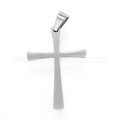 変色しにくい304ステンレススチールペンダント  クロス  ステンレス鋼色  40x28x3mm  穴：5x8mm&nbsp;STAS-G093-16P
