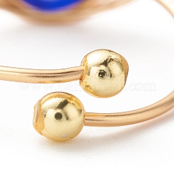 10Pcs 10 Style Resin & Lampwork Evil Eye Beaded Finger Rings&nbsp;RJEW-JR00478