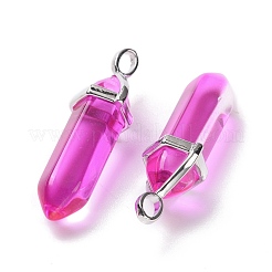 Faceted Bullet Glass Pointed Pendants&nbsp;KK-E282-01P-01