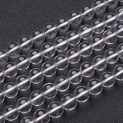 天然グレード ab 水晶ビーズ連売り  ロッククリスタルビーズ  ラウンド  透明  直径約8mm  穴：1mm  約50個/連  15.5インチ&nbsp;X-GSR8mmAB039