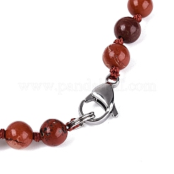 Natural Red Jasper Flower Pendant Necklaces&nbsp;NJEW-N064-08F