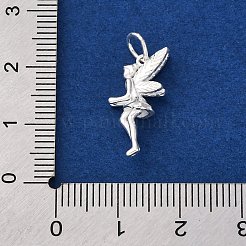 スターリングシルバーの天使ペンダント925個  丸カン＆スタンプ925個付き  銀  28.5x9.5x5mm  穴：3.5mm&nbsp;STER-G045-11S