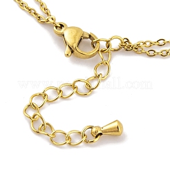 Ion Plating(IP) 304 Stainless Steel Chains Anklet&nbsp;AJEW-H148-10F-G