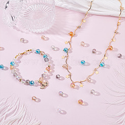 280Pcs 7 Colors Electroplate Transparent Glass Beads Strands&nbsp;EGLA-GA0001-44