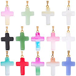 28Pcs 14 Styles Glass Pendants&nbsp;GLAA-BM0001-05