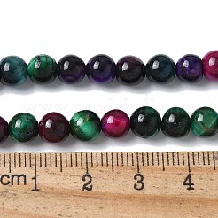 天然石タイガーアイビーズ連売り  染め＆加熱  ラウンド  ミックスカラー  6mm  穴：1mm  約65個/連  15.35''（39センチメートル）&nbsp;G-B133-A02-6MM-06