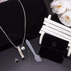 1Pc Word 304 Stainless Steel Column Urn Ashes Necklace&nbsp;DIY-TA0010-07E