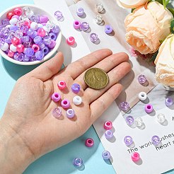 8 種類のプラスチックパールビーズ  バレル  プラム  9x6mm  穴：3.5~3.8mm  8スタイル  1色/スタイル&nbsp;KY-FS0001-21A