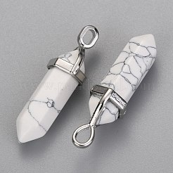 Synthetic Howlite Pointed Pendants&nbsp;G-F295-03C