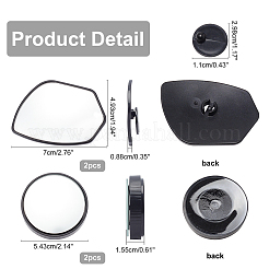 2 Sets 2 Style Glass Rearview Mirror&nbsp;AJEW-CA0001-75