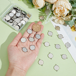 80Pcs 304 Stainless Steel Cabochon Connector Settings&nbsp;STAS-HY0001-89C