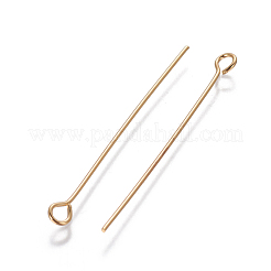 真鍮製アイピン  18KGP本金メッキ  40~40.5mm  穴：2.2mm  ピン：0.7mm  約58個/10g&nbsp;STAS-F799-01G