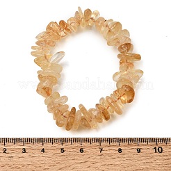 Heated Natural Citrine Chip Beaded Stretch Bracelets&nbsp;GG-CBA0FEA-01B