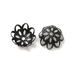 Ion Plating(IP) 304 Stainless Steel Flower Fancy Bead Caps&nbsp;STAS-G085-16EB