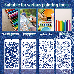 12Pcs 12 Styles PET Hollow Out Drawing Painting Stencils&nbsp;DIY-WH0643-017