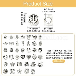 40 Pcs Tibetan Style Alloy European Beads&nbsp;FIND-CJ0004-38