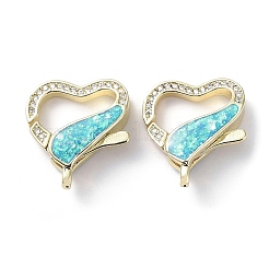 Rack Plating Brass Micro Pave Cubic Zirconia Lobster Claw Clasps&nbsp;KK-C041-03A-G