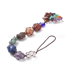 7 Chakra Nuggets Natural Gemstone Pocket Pendant Decorations&nbsp;HJEW-JM01049-03