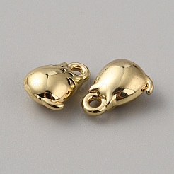 合金エナメルチャーム  ゴールドカラー  3D猫の形のチャーム  ブラック  11.7x8.7x5mm  穴：1.6mm&nbsp;ENAM-WH0065-42B