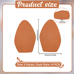 20Pcs 2 Styles Arch Suede Fabric Non-Slip Shoes Pads&nbsp;AJEW-PH0007-56A