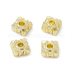 合金ビーズ  正方形  ライトゴールド  5.5x5.5x3mm  穴：1.2mm&nbsp;FIND-B013-31LG