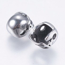304ステンレススチールビーズ  サッカーヘルメット  アンティークシルバー  9x8.5x6.5mm  穴：1.5mm&nbsp;STAS-I069-19AS