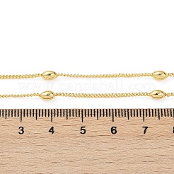 女性用真鍮サテライトチェーンネックレス  カドミウムフリー＆鉛フリー  18KGP本金メッキ  17.56インチ（44.6cm）&nbsp;X-NJEW-P265-17G