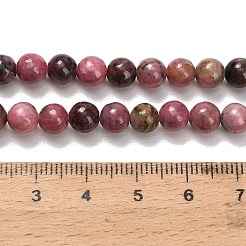 天然石ロードナイトビーズ連売り  ラウンド  グレードB  6.5mm  穴：0.6mm  約65個/連  15.55インチ（39.5cm）&nbsp;G-F820-K08-6mm