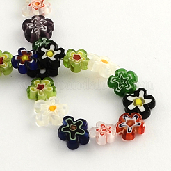 Flower Handmade Millefiori Glass Beads Strands&nbsp;LK-R004-18