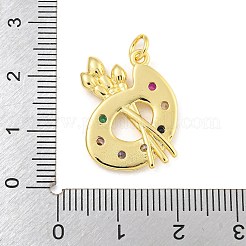 Rack Plating Brass Pave Colorful Cubic Zirconia Pendants&nbsp;KK-Z048-05G