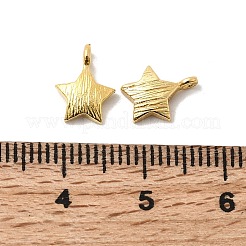 スターリングシルバーのテクスチャードスターチャーム925個  スタンプ925個付き  ゴールドカラー  10x7.5x2mm  穴：1.2mm&nbsp;STER-K188-09A-G