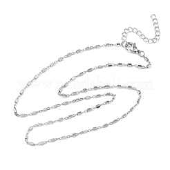 女性用1.5mm 304ステンレススチール製直方体リンクチェーンネックレス  変色なし  ステンレス鋼色  15.75インチ（40cm）&nbsp;NJEW-G201-03P
