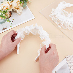 Cloth Wrinkle Lace Hair Bands for Women Girl&nbsp;OHAR-WH0029-11A