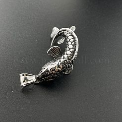 スタイリッシュな304ステンレススチールの魚ペンダントネックレス。メンズヒップホップフィッシュジュエリー。  ステンレス鋼色&nbsp;ZT2227
