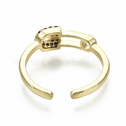 Brass Micro Pave Cubic Zirconia Cuff Rings&nbsp;RJEW-S045-024G-B-NR