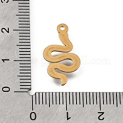 304ステンレスペンダント  エナメル  スネークチャーム  イオンプレーティング（ip）  18KGP本金メッキ  ブラック  20x11x2mm  穴：1mm&nbsp;STAS-N108-103G-01