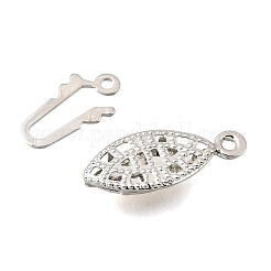真鍮製ボックスクラスプ  長持ちメッキ  ラックめっき  馬の目  1連  1穴  プラチナ  2mm  穴：7x20x3mm&nbsp;KK-C258-15P