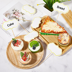 紙製黒板ケーキトッパー1セット  ケーキインサートカード  ケーキデコレーション用  ホワイト  90x60x0.3mm&nbsp;DIY-CN0003-21A
