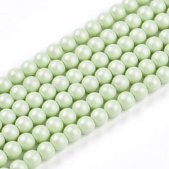 ベーキングペイントパール化ガラスパールビーズ連売り  ラウンド  アクアマリン  3mm  穴：0.6mm  約135~136個/連  15.75~16.14インチ（40~41cm）&nbsp;HY-N002-3mm-B02