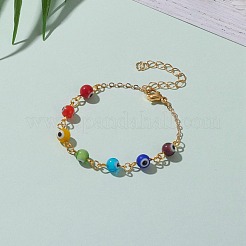 Handmade Evil Eye Lampwork  Beaded Bracelets&nbsp;BJEW-JB05854