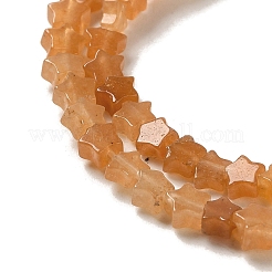 天然石レッドアベンチュリンビーズ連売り  スター  4x4.5x2mm  穴：0.8mm  約102個/連  15.35インチ（39cm）&nbsp;G-G085-B21-01