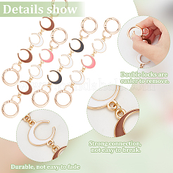 4Pcs 4 Colors Crescent Moon Alloy Enamel Link Purse Strap Extenders&nbsp;FIND-WR0009-39