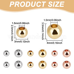300個 6スタイル 真鍮スペーサービーズ  ラウンド  ミックスカラー  3~4x2.5~3.5mm  穴：1.5mm  50個/スタイル&nbsp;KK-GO0001-39