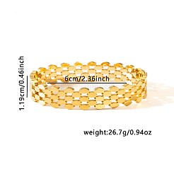 304ステンレススチールバングル  オーバル  ゴールドカラー  内径：2-3/8インチ（6cm）&nbsp;FS-WG6C805-01