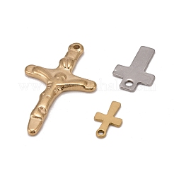 ステンレス製クロスゴシックペンダント  ミックスカラー  12~58.5x7~32x0.7~3mm  穴：1.2~10mm&nbsp;STAS-MSMC001-11