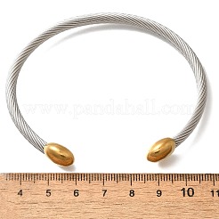 304 Stainless Steel Cuff Bangles&nbsp;BJEW-C091-02A-GP