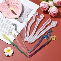 5Pcs 5 Style Hairpin DIY Silicone Molds&nbsp;DIY-YW0009-34