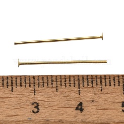 真鍮製平頭ピン  鉛フリー＆カドミウムフリー  24KGP本金メッキ  20x0.6mm  ヘッド：2mm&nbsp;KK-H502-01C-G