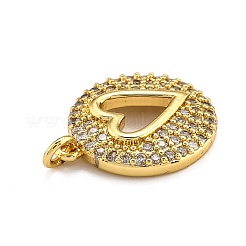Brass Micro Pave Clear Cubic Zirconia Pendants&nbsp;ZIRC-J025-28G